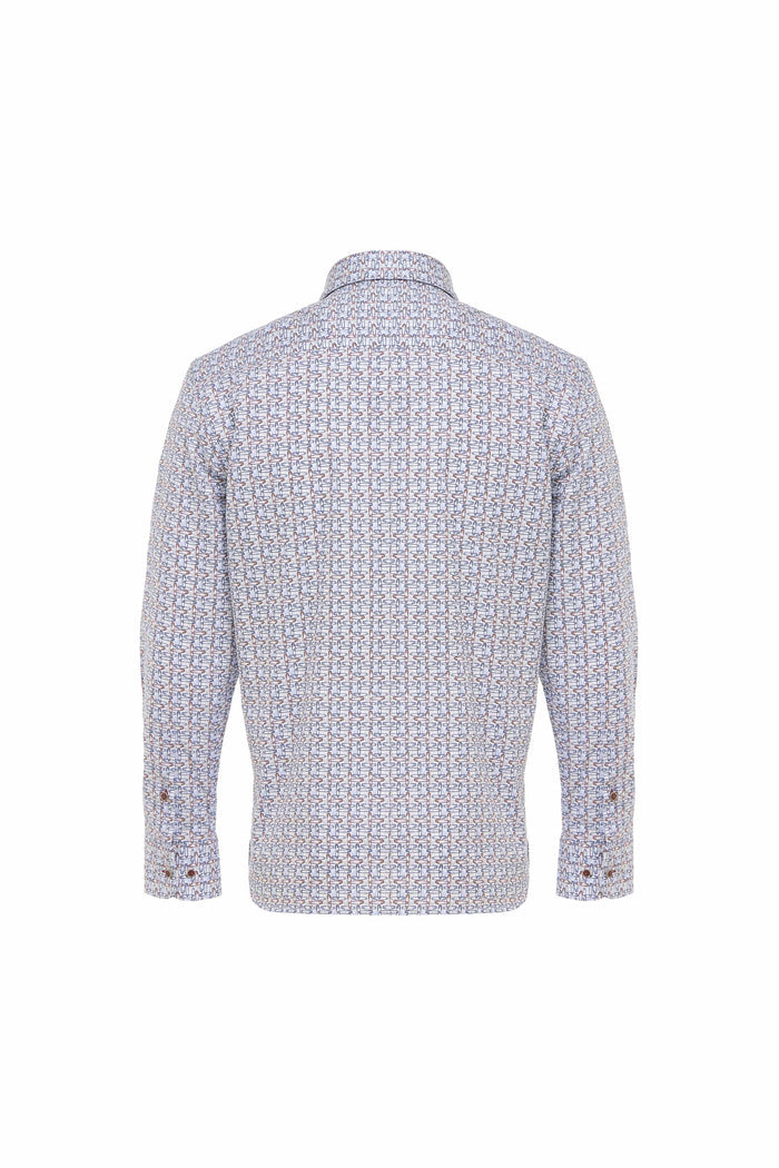 Navy & Brown Safety Pin Print Shirt