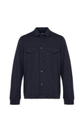 Navy Button-Up with Satin Finish