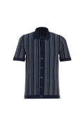 Navy Giuseppe Knit Full Button Shirt