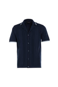 Navy Liguria Full Button Knit