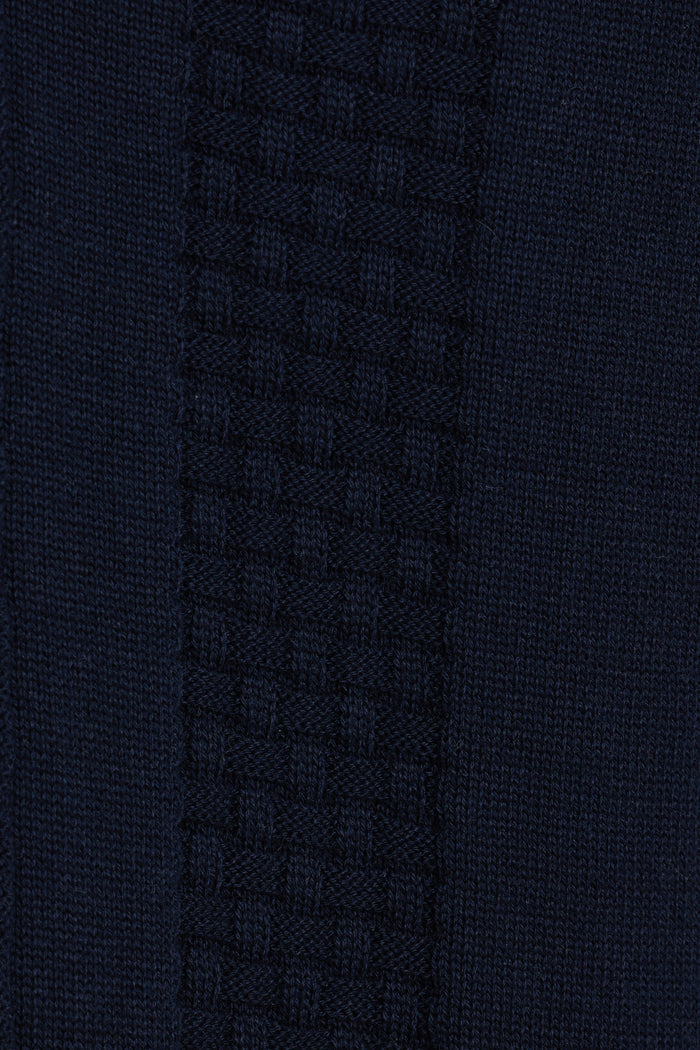 Navy Liguria Full Button Knit