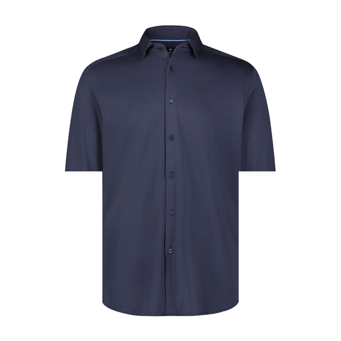 Navy Piacere Knit Short Sleeve Shirt