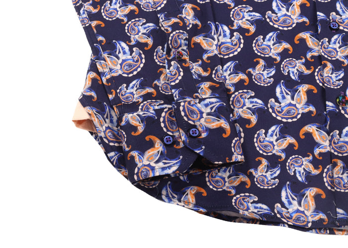 Navy with Paisley Shirt