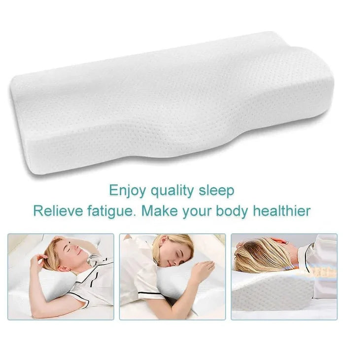 Oreiller cervical en mémoire de forme NEKRA™, orthopédique et ergonomique, conçu pour un soutien cervical optimal et soulagement.