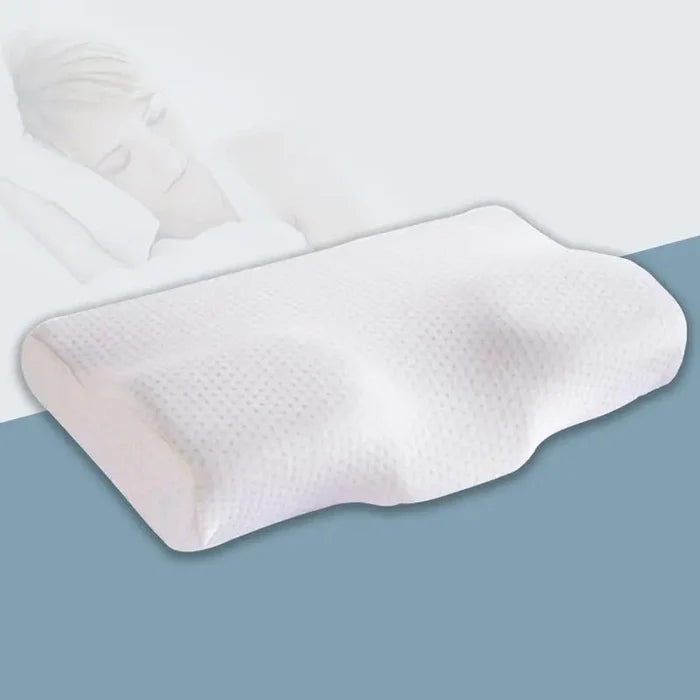 Oreiller à mémoire de forme cervical orthopédique et ergonomique NEKRA™, conçu pour un soutien cervical optimal et un soulagement immédiat.