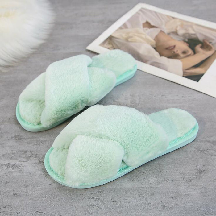 New Cross Plush Slippers