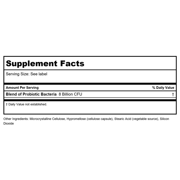 Now Foods 8 Billion Acidophilus & Bifidus 120 Vcaps - 2932 - 3 Pack - Supplement Facts panel