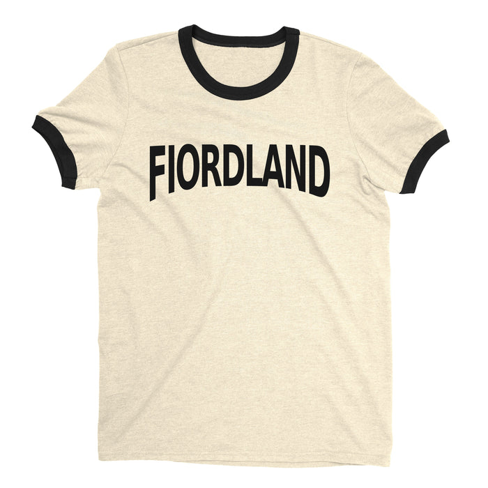 Fiordland National Park Ringer Tee Retro Style Men's T-Shirt - NYC Factory - Natural