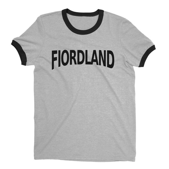 Fiordland National Park Ringer Tee Retro Style Men's T-Shirt - NYC Factory - Heather Gray