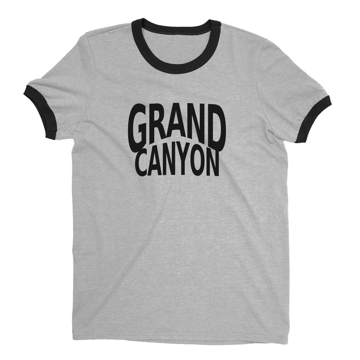 Grand Canyon National Park Ringer Tee Retro Style Men's T-Shirt - NYC Factory - Heather Gray