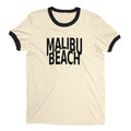 Malibu Beach Ringer Tee Retro Style Men's T-Shirt - NYC Factory - Natural