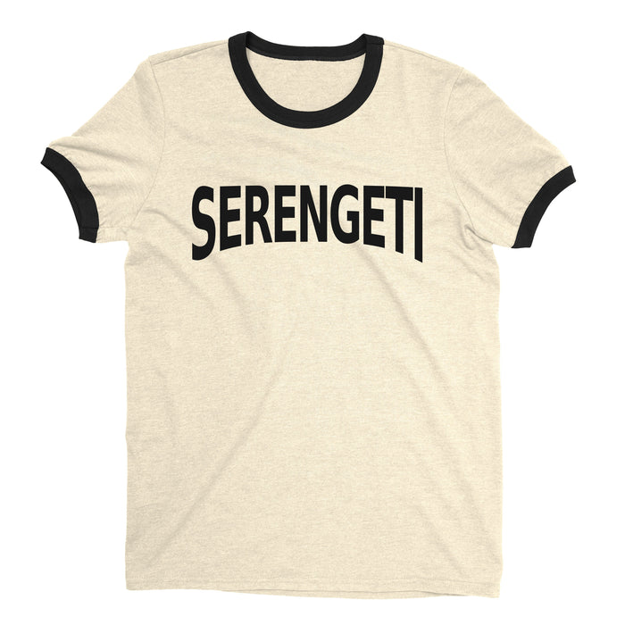 Serengeti National Park Ringer Tee Retro Style Men's T-Shirt - NYC Factory - Natural