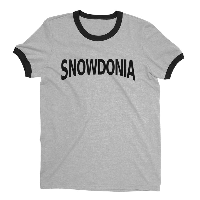 Snowdonia National Park Ringer Tee Retro Style Men's T-Shirt - NYC Factory - Heather Gray