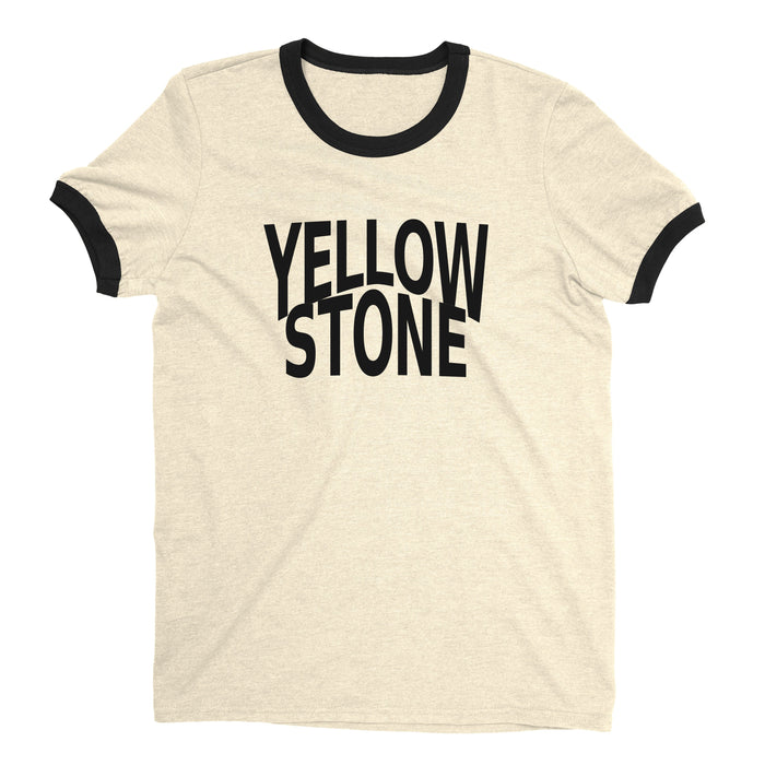 Yellowstone National Park Ringer Tee Retro Style Men's T-Shirt - NYC Factory - Natural