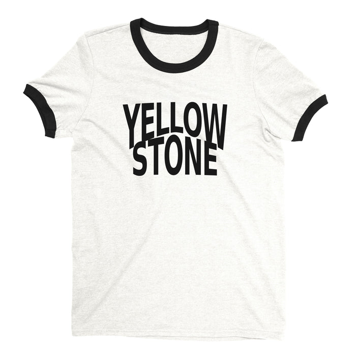 Yellowstone National Park Ringer Tee Retro Style Men's T-Shirt - NYC Factory - White