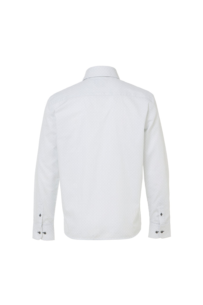 Oxford Dobby Geo Print Button Down Shirt