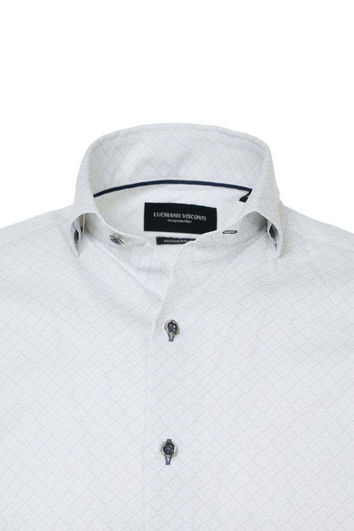 Oxford Dobby Geo Print Button Down Shirt