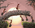paint by numbers kit Ants on Tree - Custom paint by number