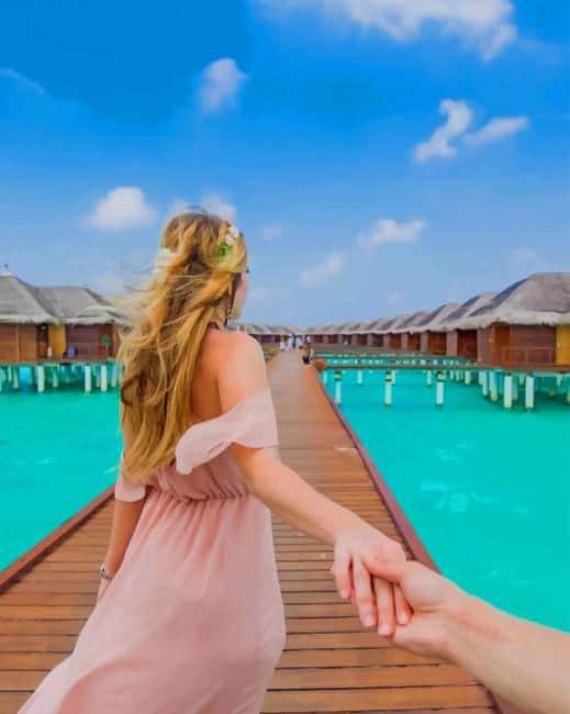 paint by numbers kit Follow Me To Maldives - Custom paint by number