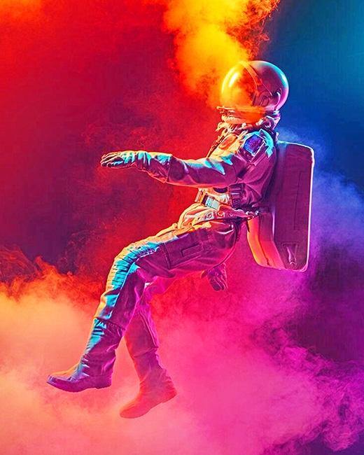 paint by numbers kit Spaceman smoke - Custom paint by number