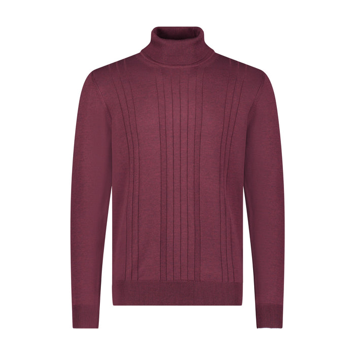 Maroon turtleneck sweater on a white background