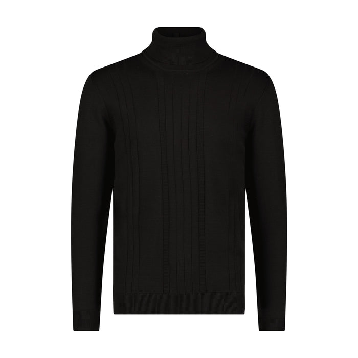 Black turtleneck sweater on a white background