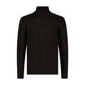 Black turtleneck sweater on a white background