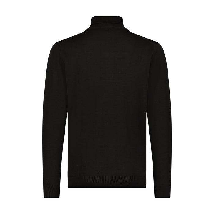 Black turtleneck sweater on a white background