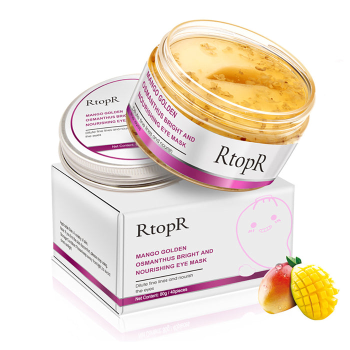 Masque pour les yeux Mango Osmanthus, hydratant et anti-relâchement, réduit les cernes et les signes de vieillissement pour le soin du regard.