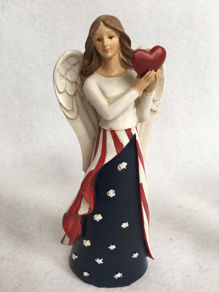 Patriotic Angel Holding Star or Heart Display
