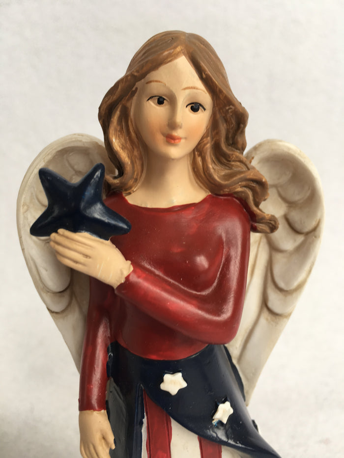 Patriotic Angel Holding Star or Heart Display