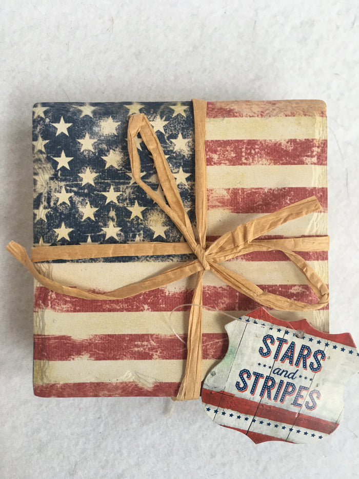 Patriotic Four Piece Coaster Set