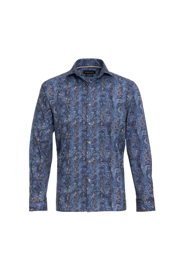 Persiane Paisley Print Long Sleeve Shirt