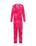 Kids pima cotton tunic pajama set, pink long-sleeve top and matching leggings