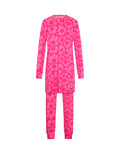 Kids pink floral pima cotton tunic and leggings set, long sleeves