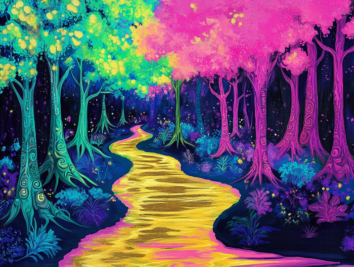 Psychedelic Forest of Neon Dreams
