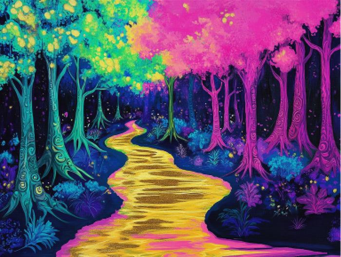 Psychedelic Forest of Neon Dreams