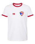 Puerto Rico Soccer Ringer Tee — Retro National Crest | NYC Factory