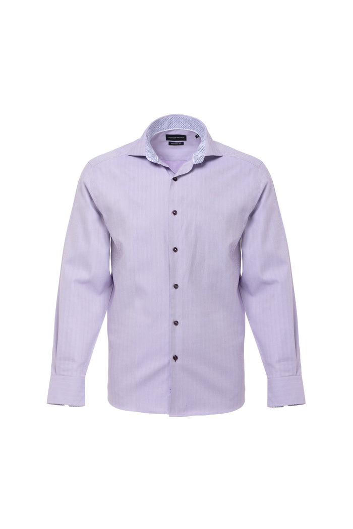 Light purple dress shirt on a white background