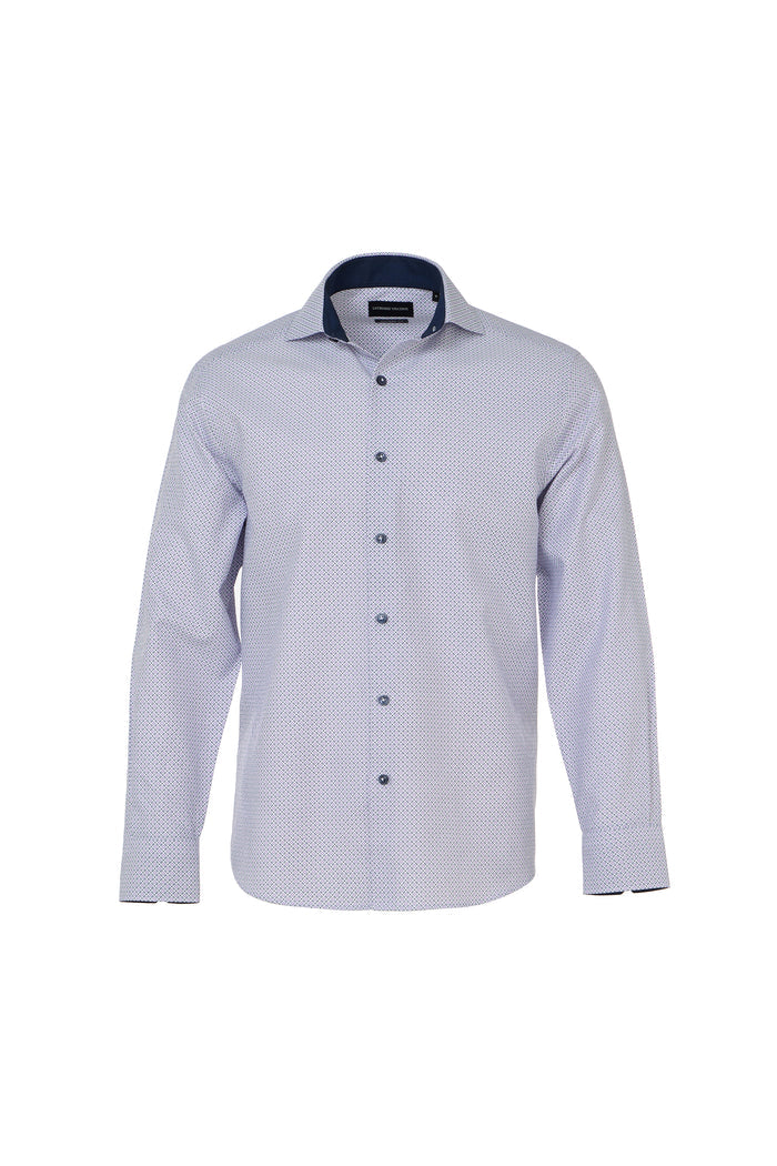 Purple & Lilac Diamond Floral Geo Dobby Twill Shirt