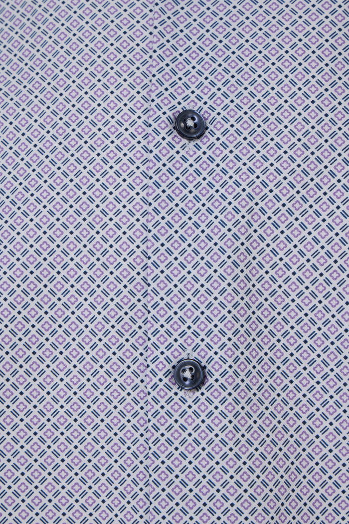 Purple & Lilac Diamond Floral Geo Dobby Twill Shirt