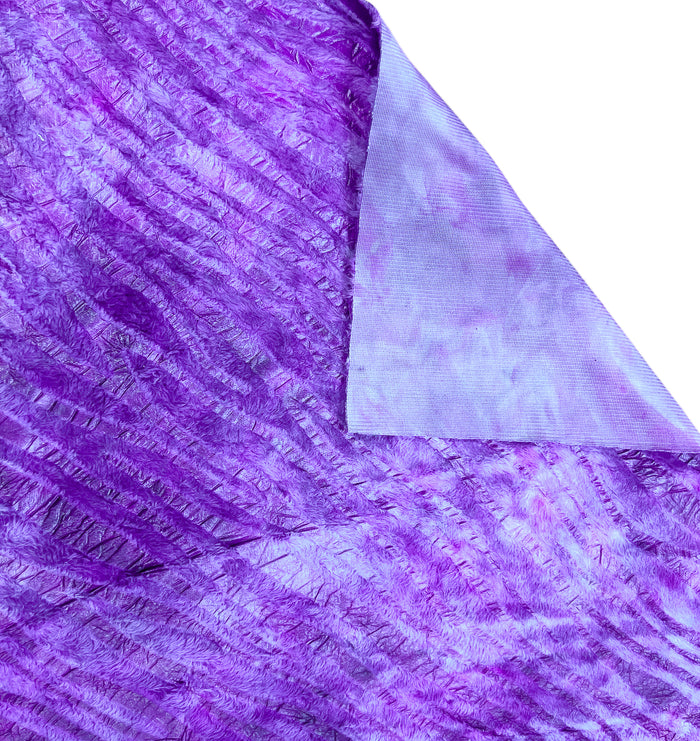 Purple Tiger Fuzzy Synthetic Fabric