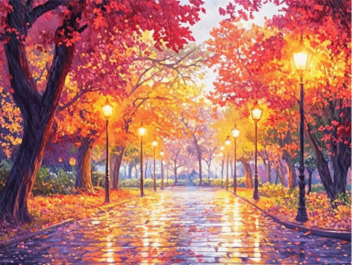 Radiant Path Through Autumn Dreams