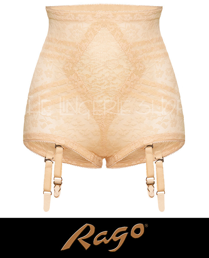 Rago 6197 Lacette Extra Firm Shaping Brief Panty with Garters Beige
