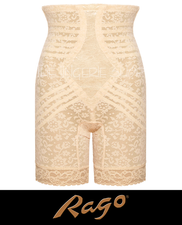 Rago RG6207 High Waist Long Leg Shaper Panty Girdle Beige