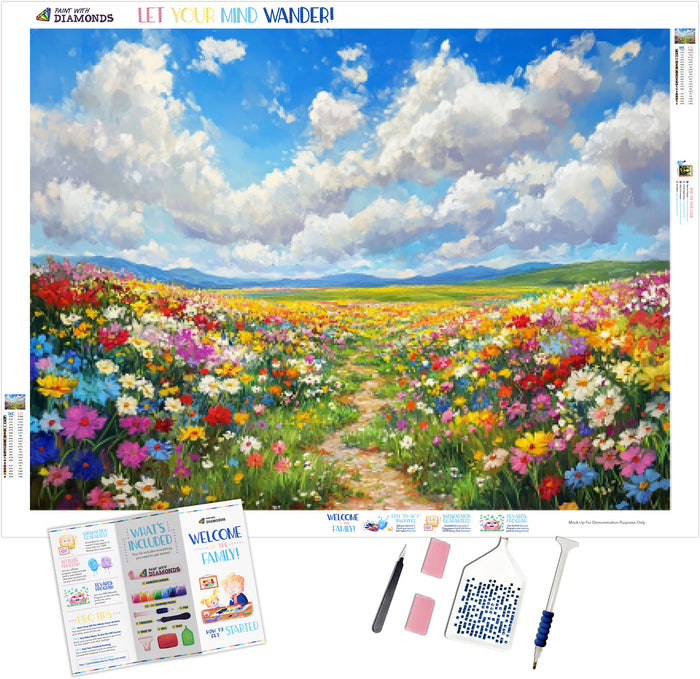 Rainbow Horizon Over Wildflower Plains