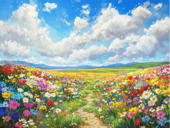 Rainbow Horizon Over Wildflower Plains