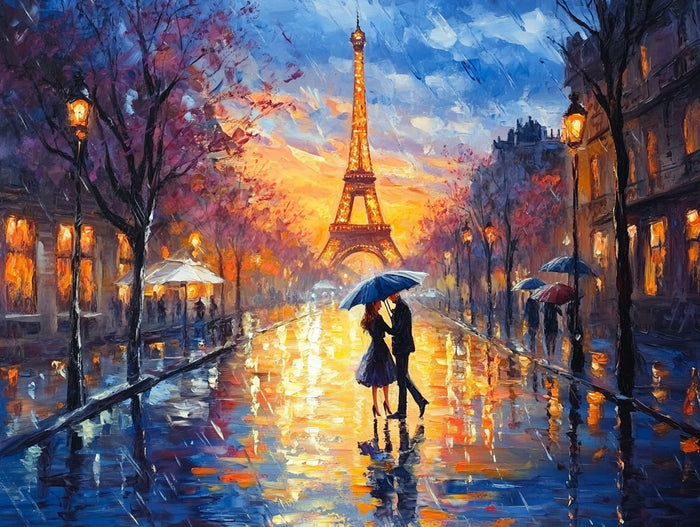 Romantic Street Scene in Paris