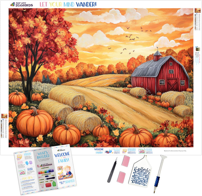 Rustic Farmhouse Surrounded By Vibrant Autumn Foliage