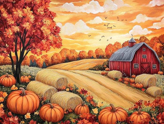 Rustic Farmhouse Surrounded By Vibrant Autumn Foliage